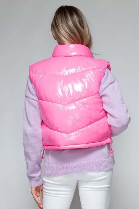 Pink Shiny Quilted Vest