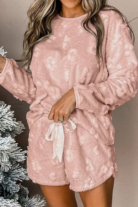 Women's Long Sleeve Top and Shorts Lounge Set | Loungewear Set