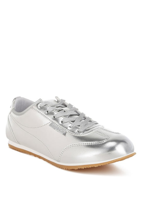 Metallic Faux Leather Sneakers | Women