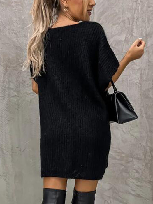 Short Sleeve Sweater Dress