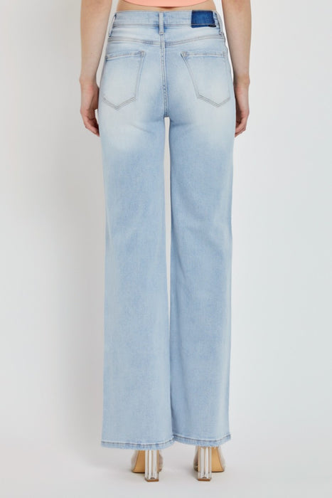 Wide Leg V Dipped Jeans