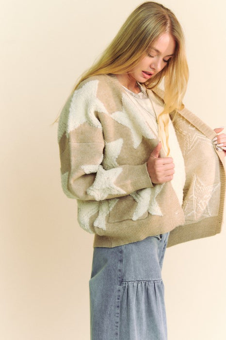 Fuzzy Star Cardigan