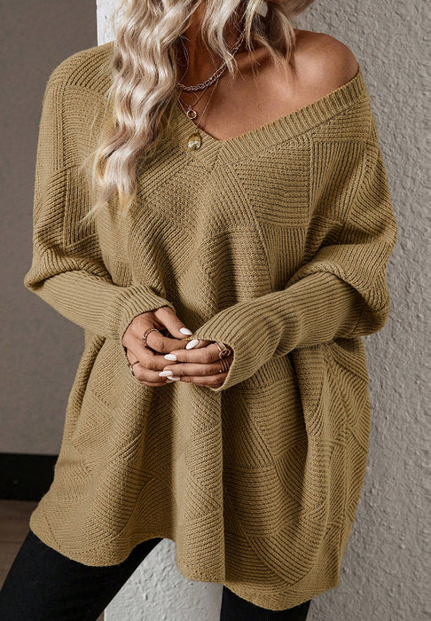 V-Neck Batwing Sweater