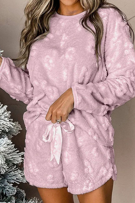 Women's Long Sleeve Top and Shorts Lounge Set | Loungewear Set