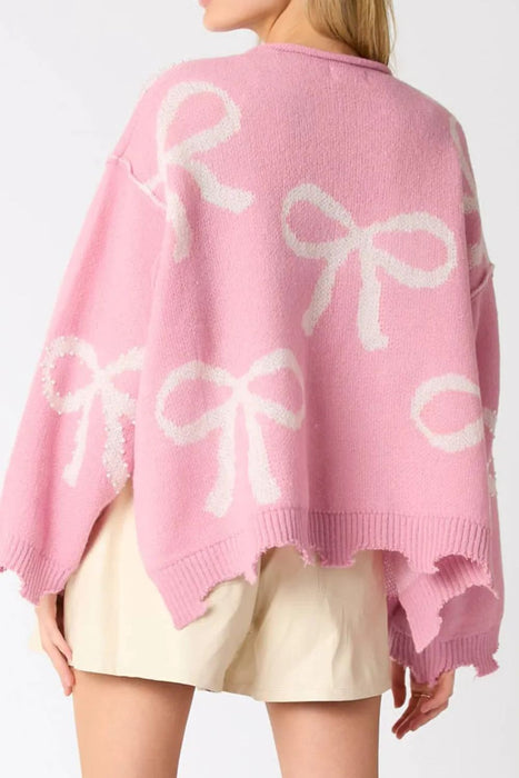 Pink Pearl Bow Sweater