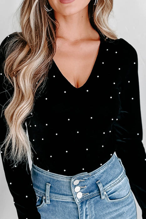 Black Pearl Velvet Bodysuit