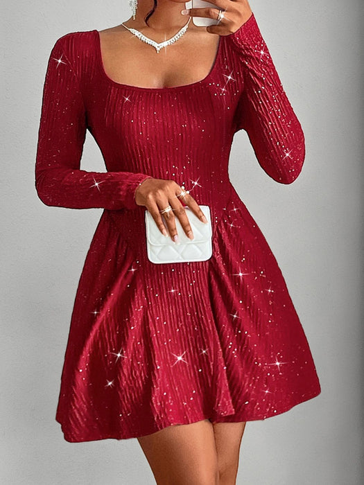 Backless Glitter Mini Dress