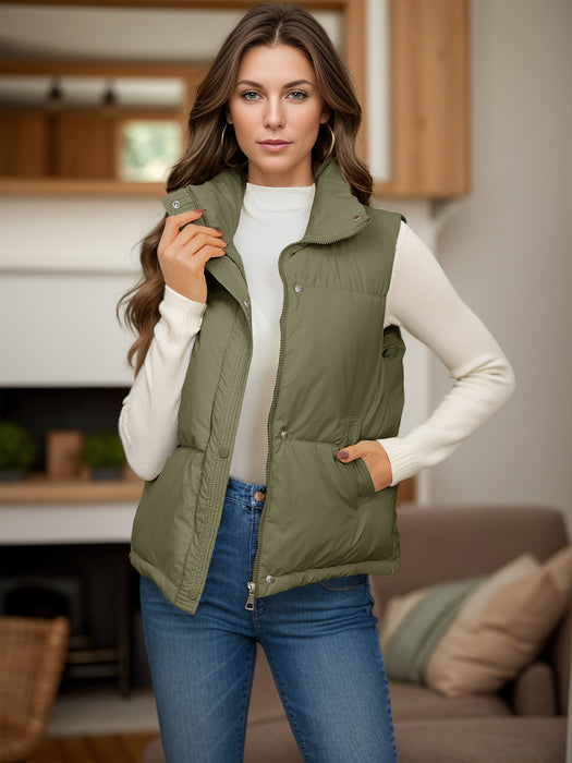 Pocketed Zip Up Vest