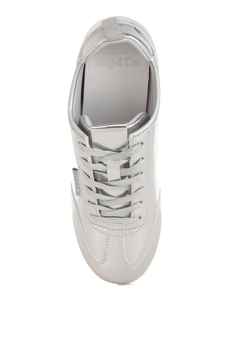 Metallic Faux Leather Sneakers | Women