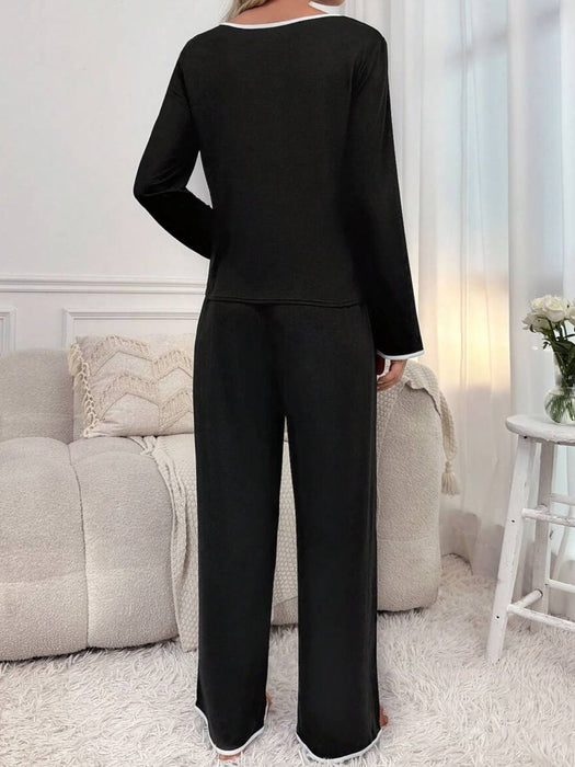 Long Sleeve Top and Pants Lounge Set | Loungewear