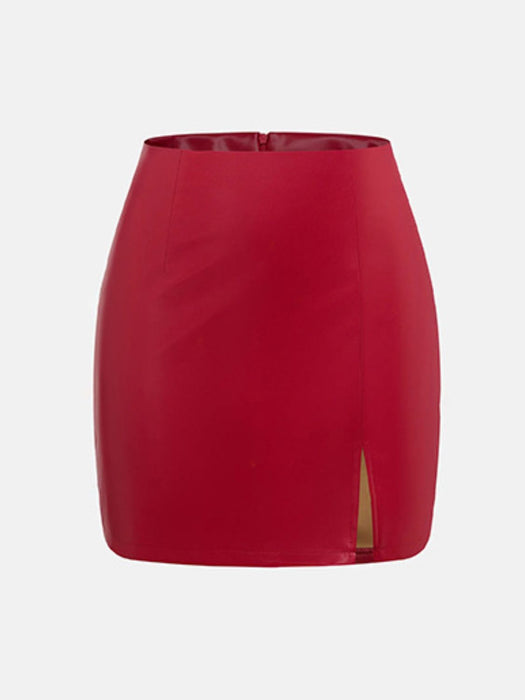 Slit Mini Skirt