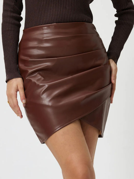 Ruched Asymmetrical Skirt