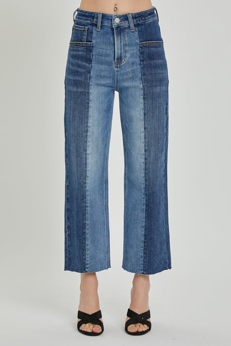 Mid-Rise Waist Two-Tones Jeans