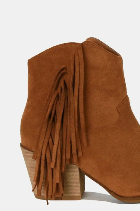 Suede Fringe Ankle Boots