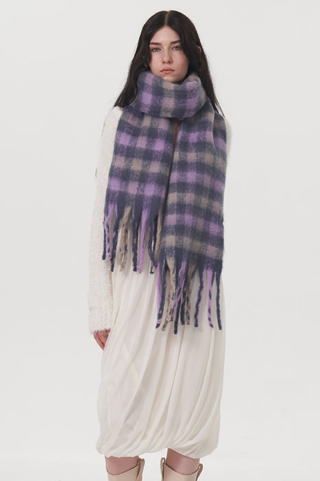 Fringe Plaid Scarf