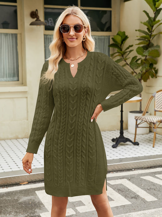 Midi Cable-Knit Sweater Dress