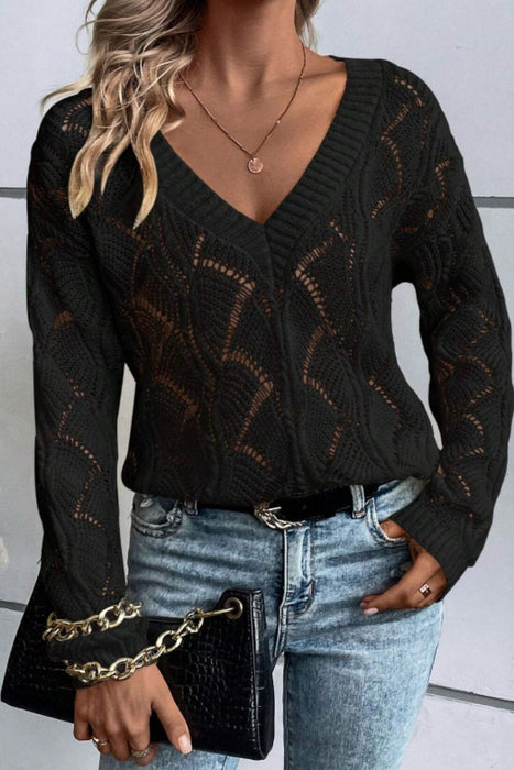 V-Neck Long Sleeve Sweater