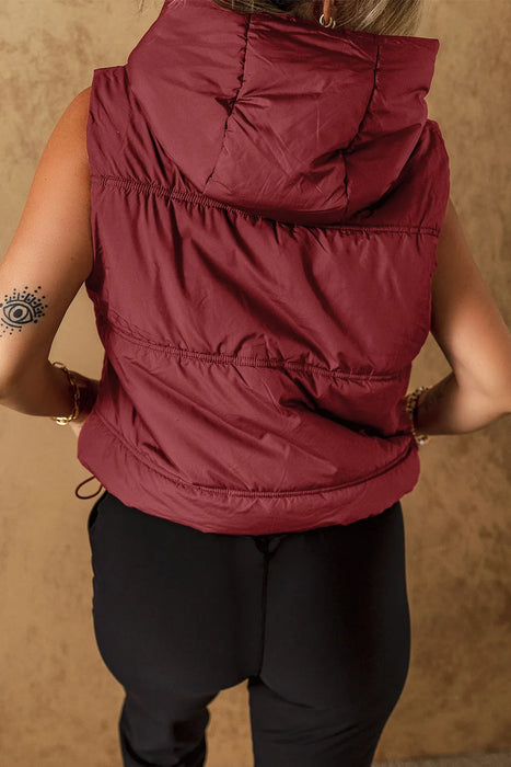 Drawstring Zip Up Vest