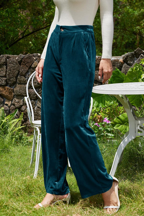 Velvet Wide Leg Pants