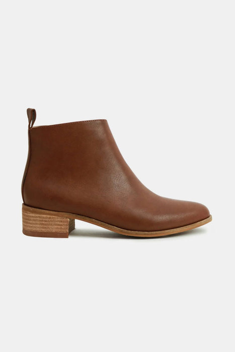 Women's Brown Leather Booties