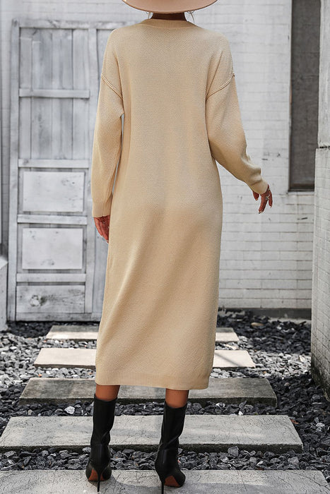 Long Sweater Dress | Button-Down Midi Dress