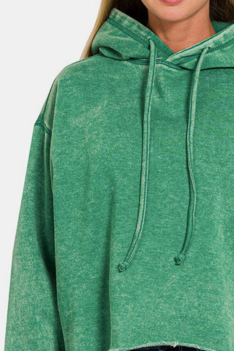 Green Acid Wash Hoodie