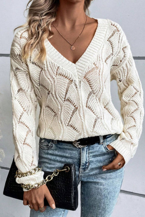 V-Neck Long Sleeve Sweater