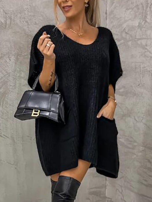 Short Sleeve Sweater Dress