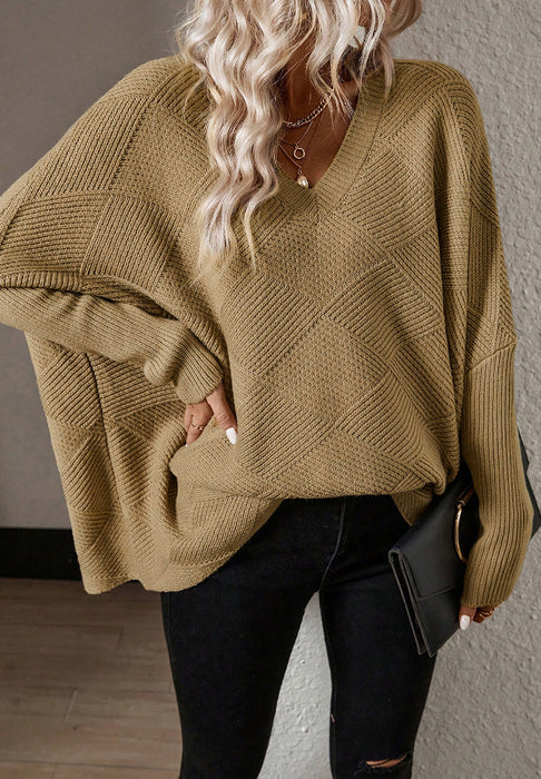 V-Neck Batwing Sweater