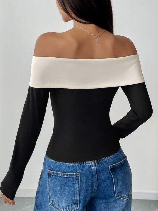 Off-Shoulder Long Sleeve Top