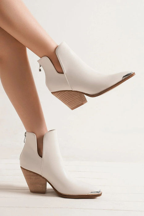 Pointed Metal-Tip Ankle Boots