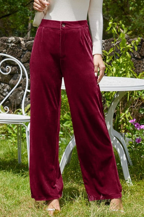 Velvet Wide Leg Pants