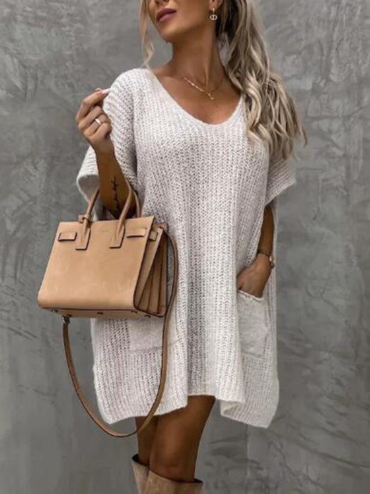 Short Sleeve Sweater Dress