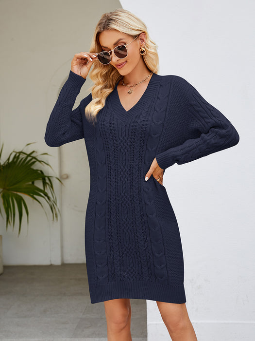 Midi Cable-Knit Sweater Dress