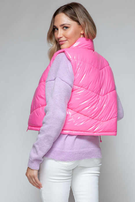 Pink Shiny Quilted Vest