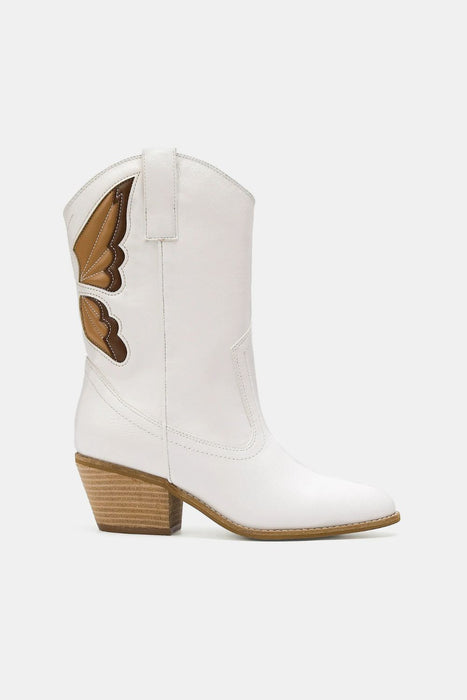 White Butterfly Cowboy Boots