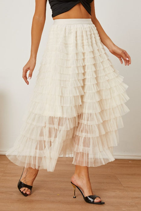 High Waist Tiered Skirt