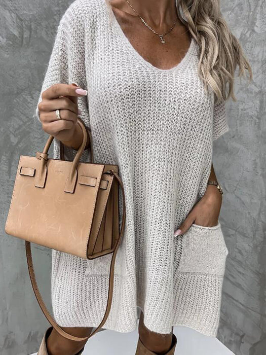 Short Sleeve Sweater Dress