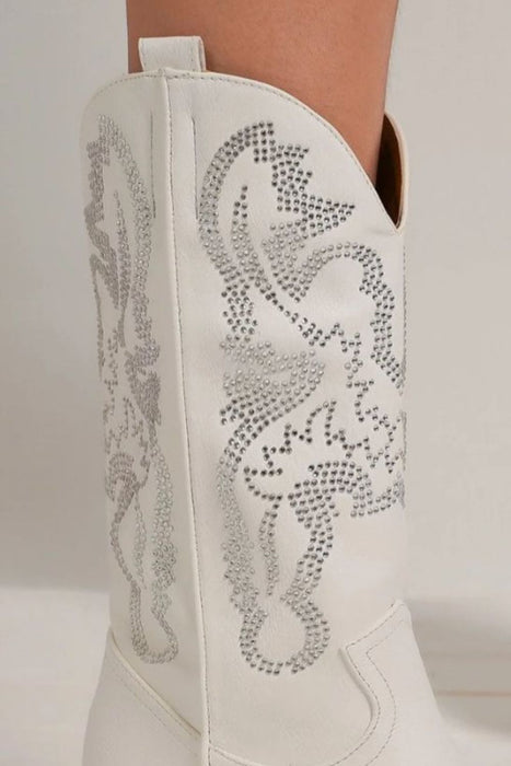 White Rhinestone Cowgirl Boots