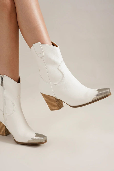 White Faux Leather Cowboy Boots | Women | Cowgirl Boots