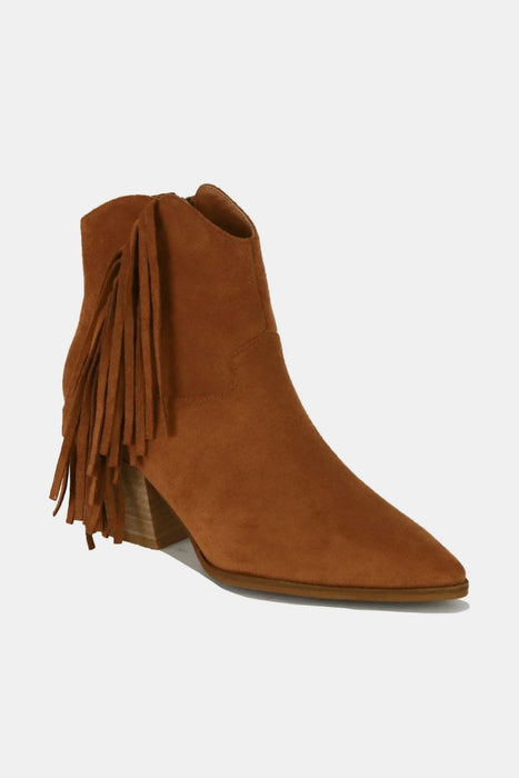 Suede Fringe Ankle Boots