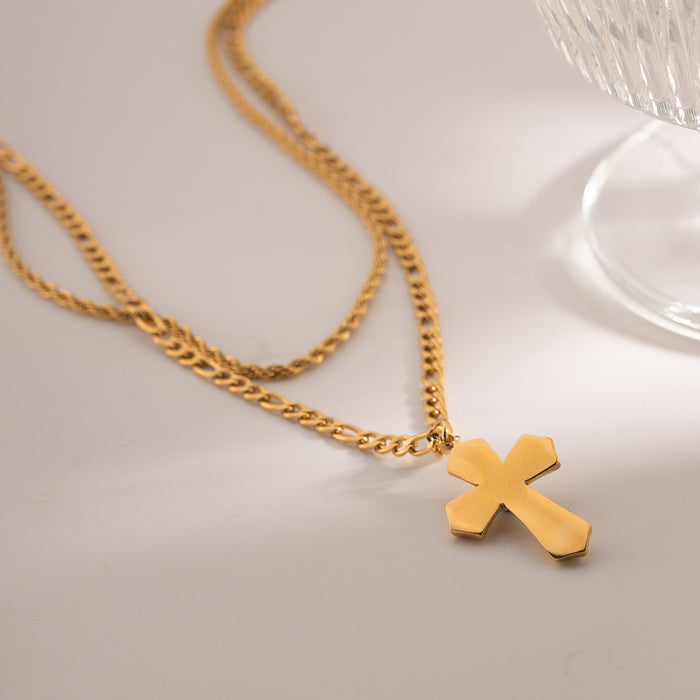 18K Gold-Plated Cross Necklace