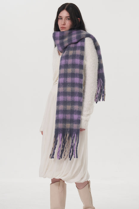 Fringe Plaid Scarf