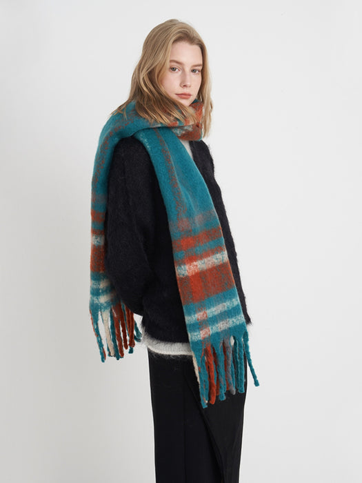 Fringe Plaid Scarf