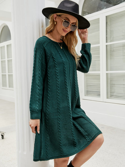 Midi Sweater Dress | Cable-Knit Sweater Dress