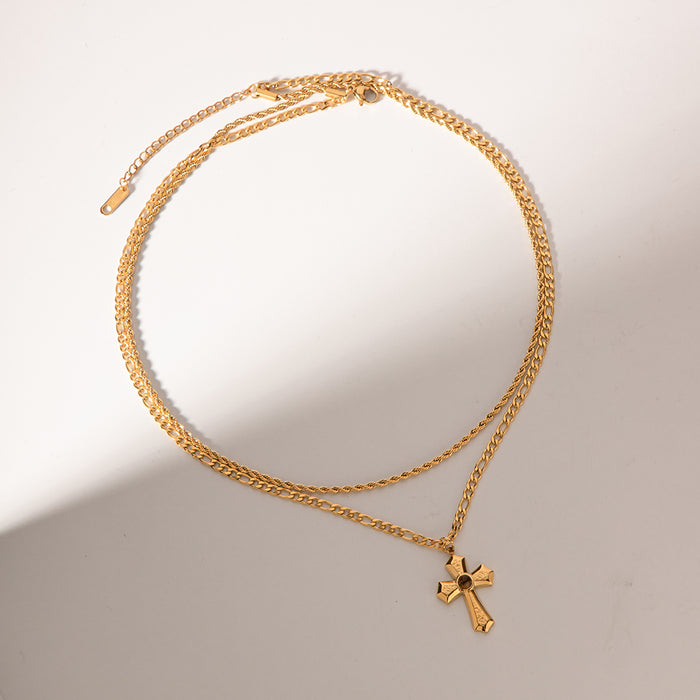 18K Gold-Plated Cross Necklace