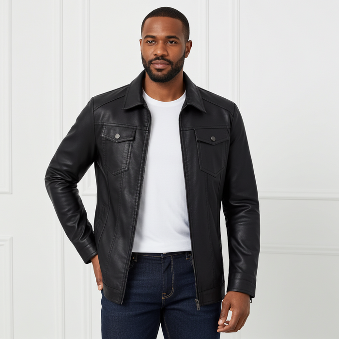 Men's Black Leather Jacket