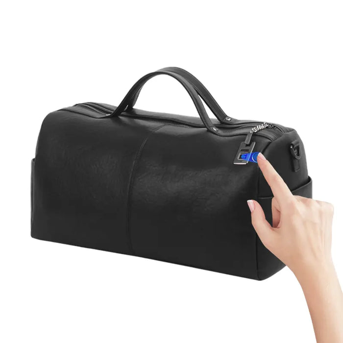 Genuine Leather Travel Duffel Bag | Black