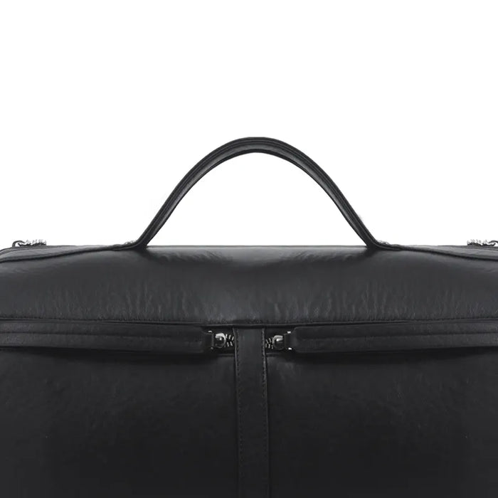 Genuine Leather Travel Duffel Bag | Black