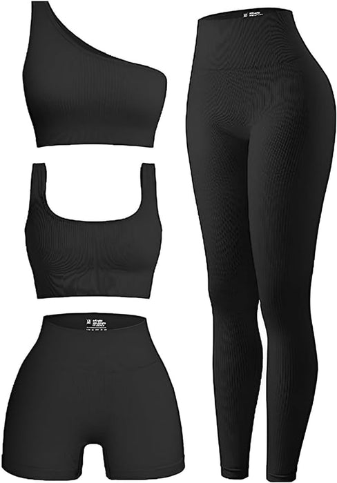 Women's Workout Set | 4 Piece Set | Black